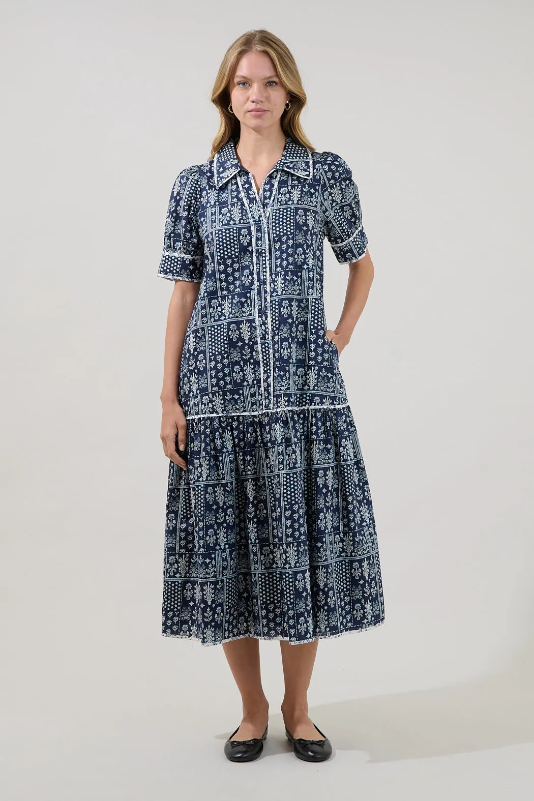 Yulissa Tiered Midi Dress Floral sold by Sugarlips product image thumbnail 5