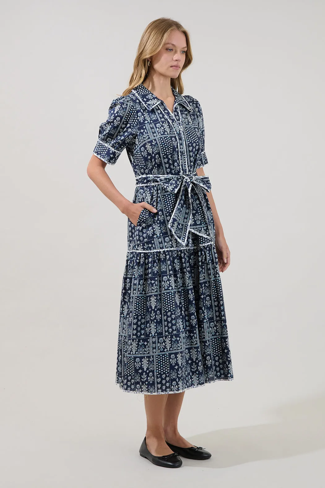 Yulissa Tiered Midi Dress Floral sold by Sugarlips product image thumbnail 3
