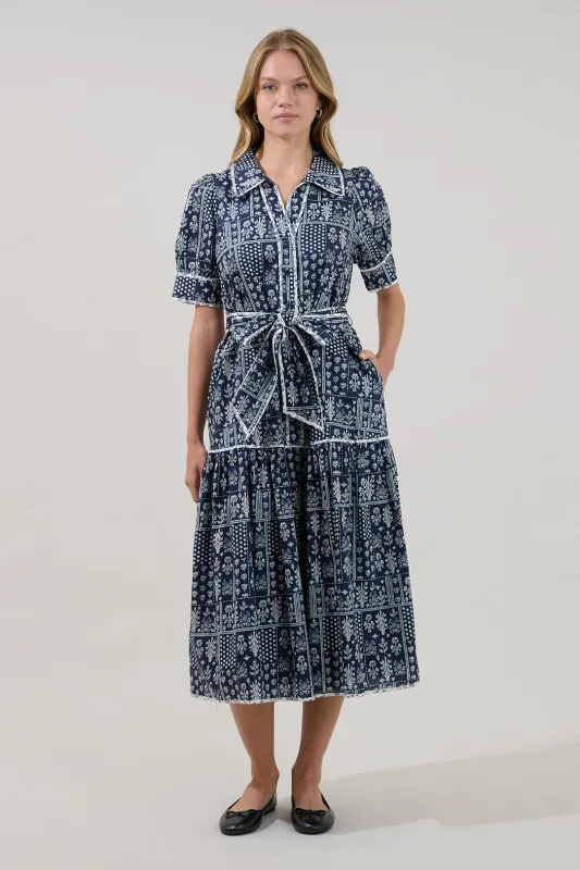 Yulissa Tiered Midi Dress Floral made by Sugarlips