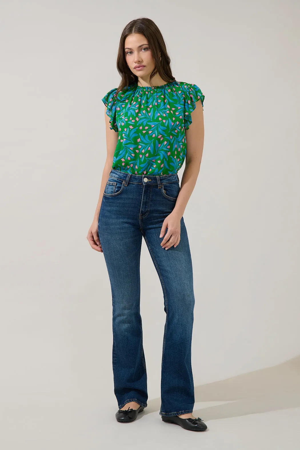 Veda Cap Sleeve Top Divina Floral sold by Sugarlips product image thumbnail 4