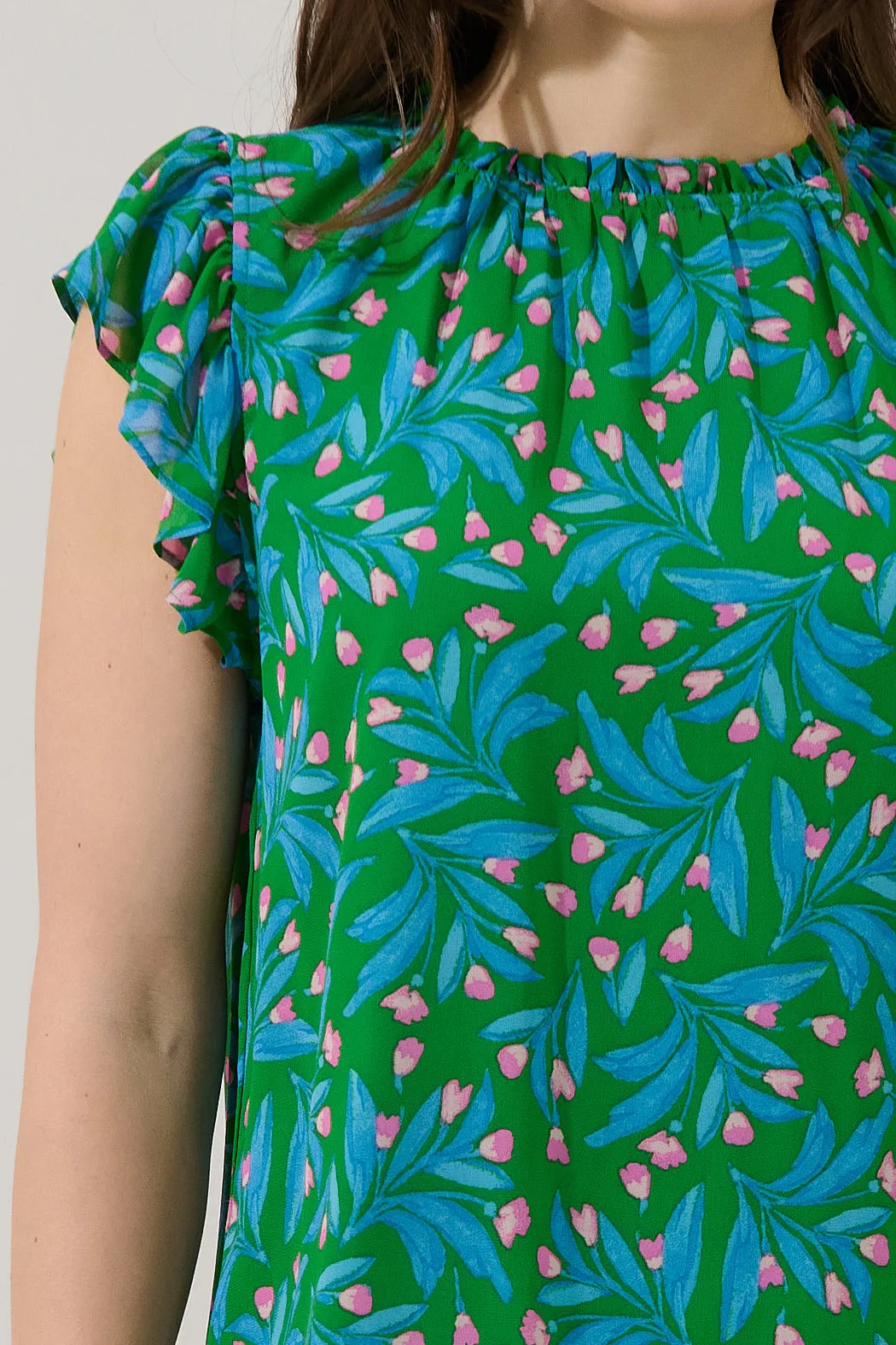 Veda Cap Sleeve Top Divina Floral sold by Sugarlips product image thumbnail 5