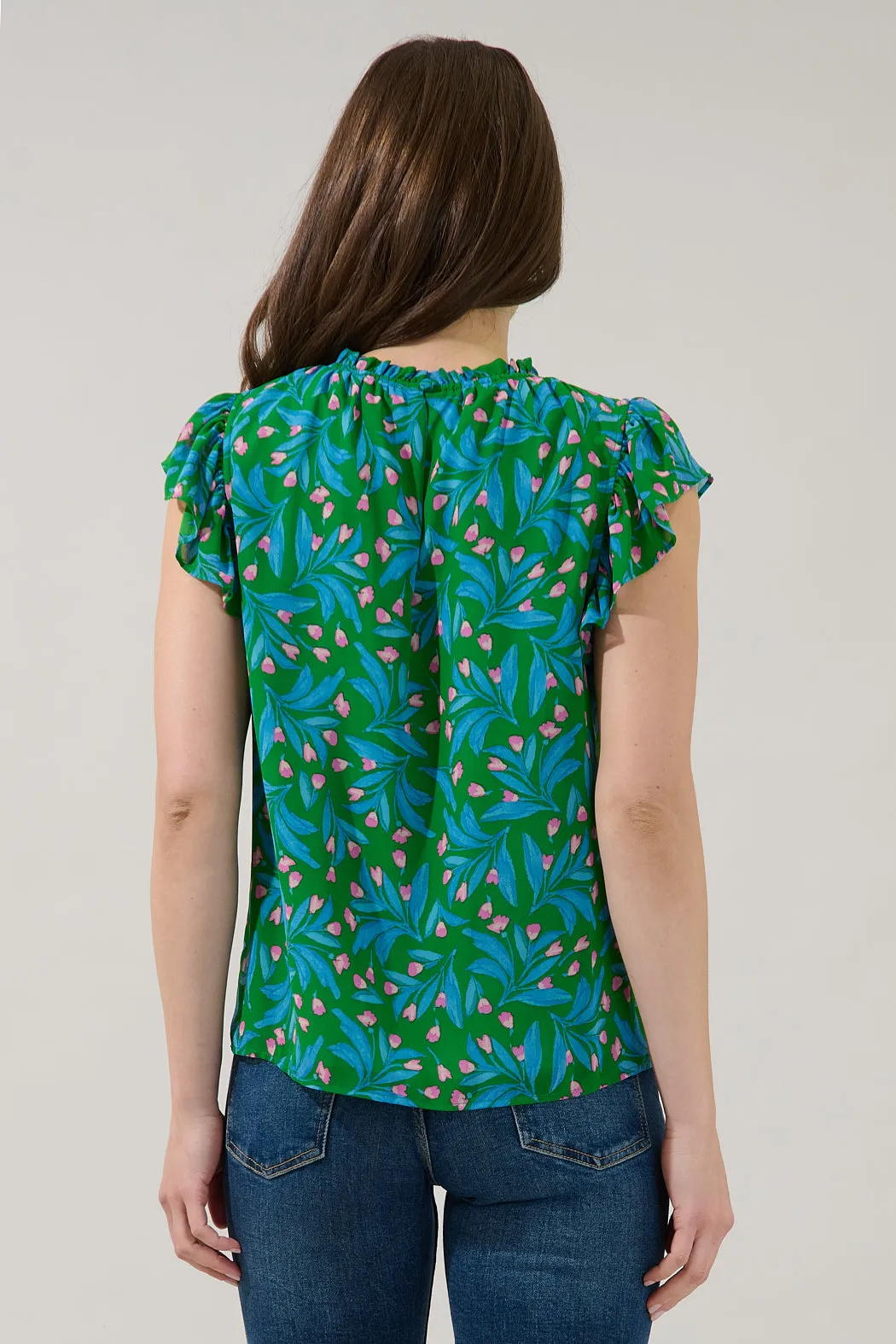 Veda Cap Sleeve Top Divina Floral sold by Sugarlips product image thumbnail 2