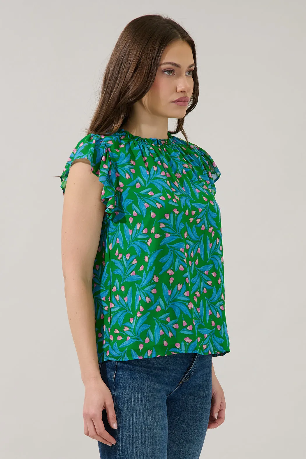 Veda Cap Sleeve Top Divina Floral sold by Sugarlips product image thumbnail 3
