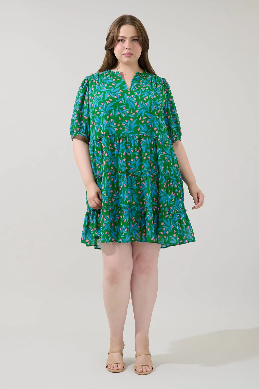 Edela Tiered Mini Dress Divina Floral Curve sold by Sugarlips product image thumbnail 4