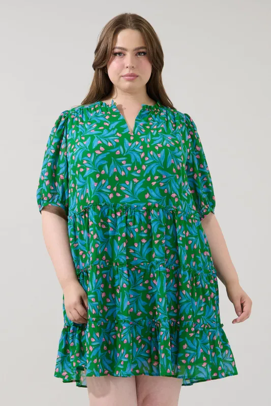 Edela Tiered Mini Dress Divina Floral Curve made by Sugarlips