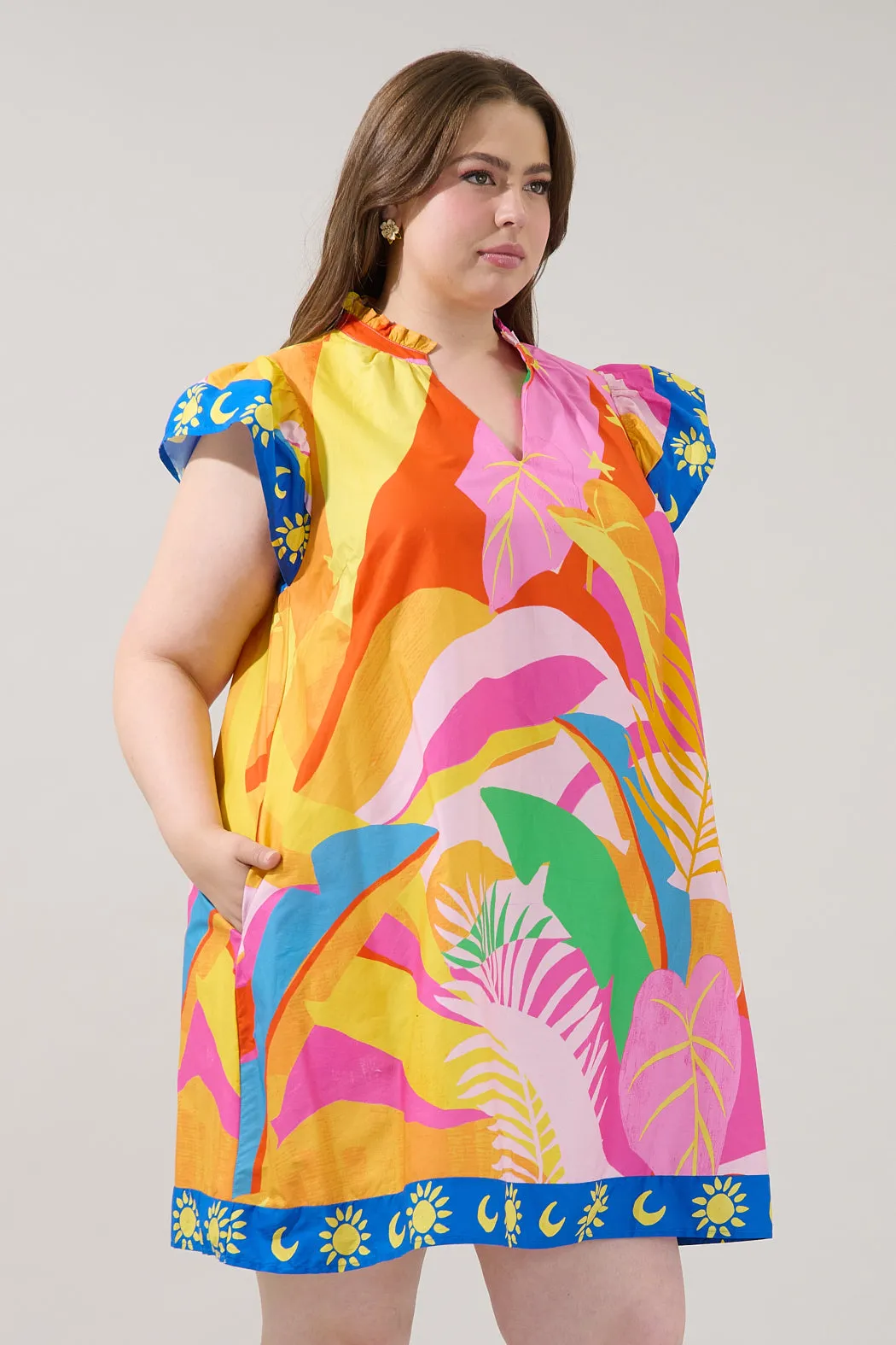 Genna Shift Mini Dress Tropical Curve sold by Sugarlips product image thumbnail 3