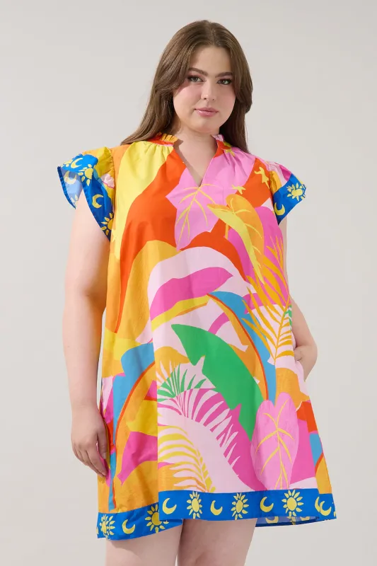Genna Shift Mini Dress Tropical Curve made by Sugarlips