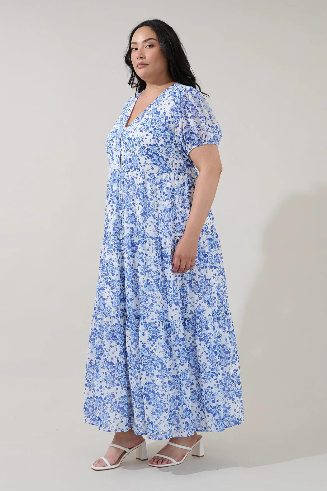 Tiered Maxi Dress Floral Curve sold by Sugarlips product image thumbnail 3