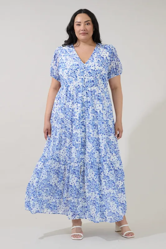 Tiered Maxi Dress Floral Curve made by Sugarlips