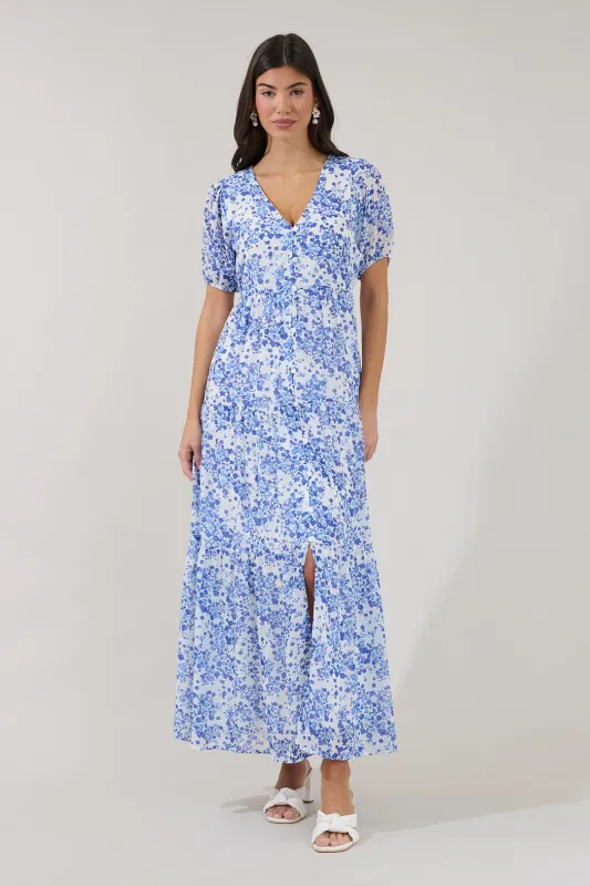 Tiered Maxi Dress Floral made by Sugarlips