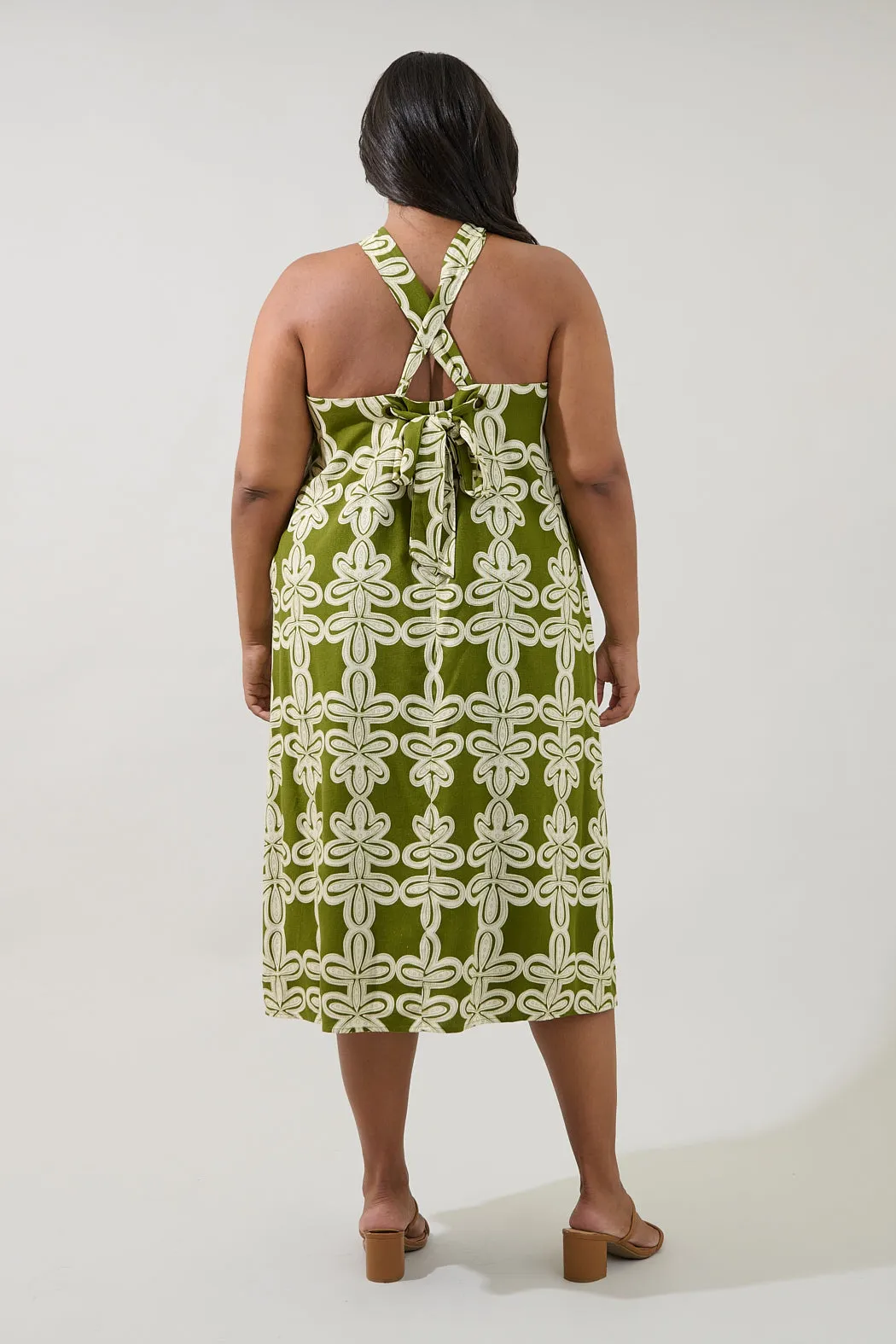 Amory Halter Neck Midi Dress Abstract Curve sold by Sugarlips product image thumbnail 2