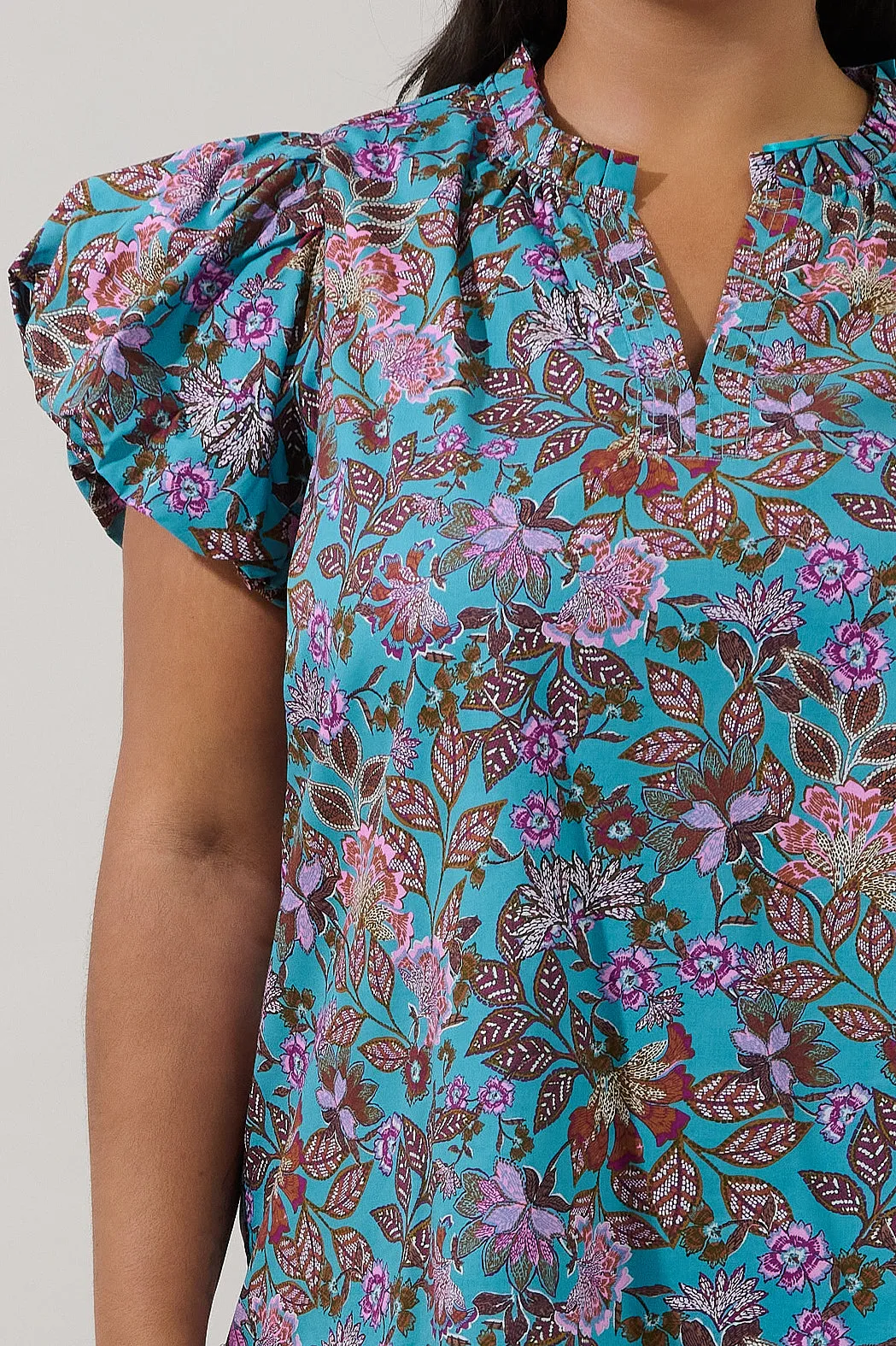 Keni Split Neck Top Berlin Floral Curve sold by Sugarlips product image thumbnail 5