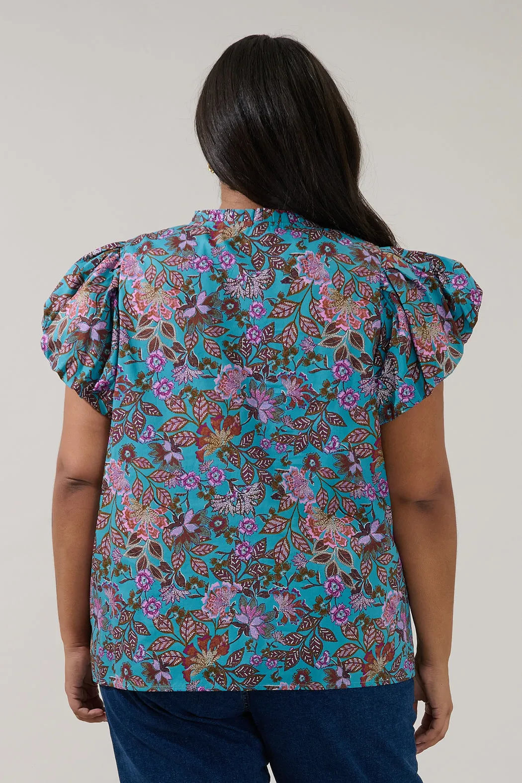 Keni Split Neck Top Berlin Floral Curve sold by Sugarlips product image thumbnail 2