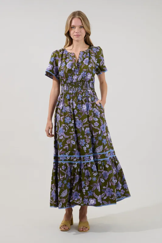 Ordy Smocked Midi Dress Reverie made by Sugarlips