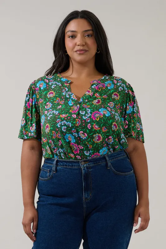 Mivie Pleated Top Botanical Curve made by Sugarlips