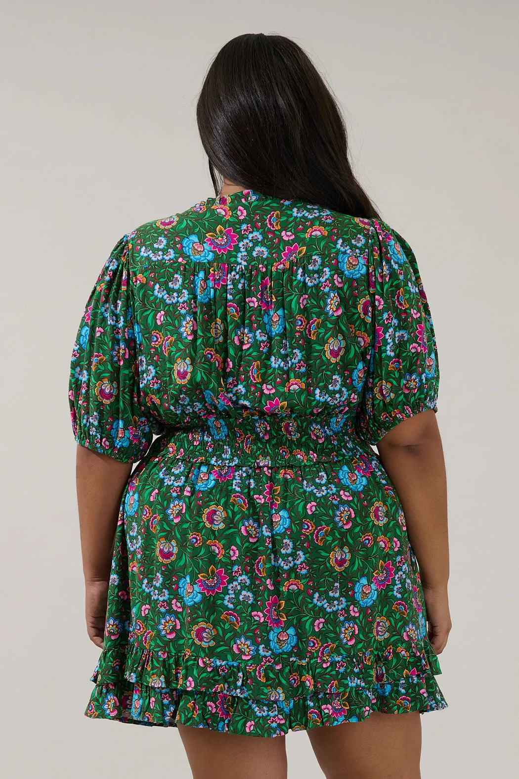 Jurie Smocked Mini Dress Botanical Curve sold by Sugarlips product image thumbnail 2