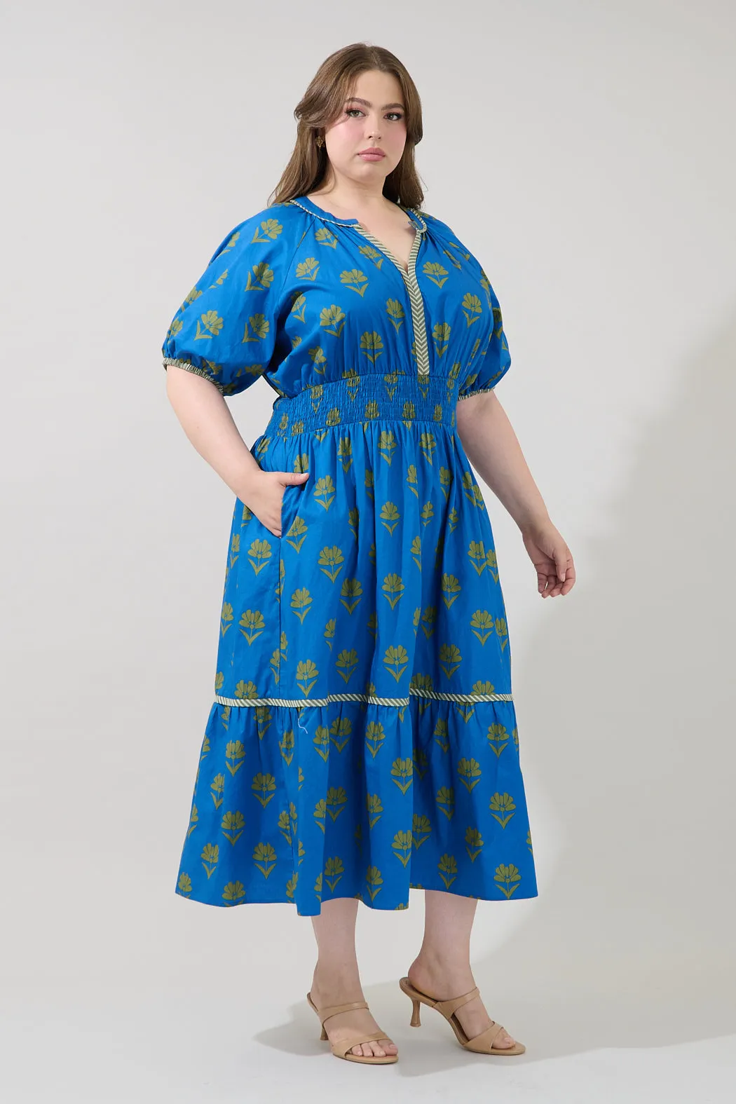 Jara Puff Sleeve Midi Dress Countryside Curve sold by Sugarlips product image thumbnail 3