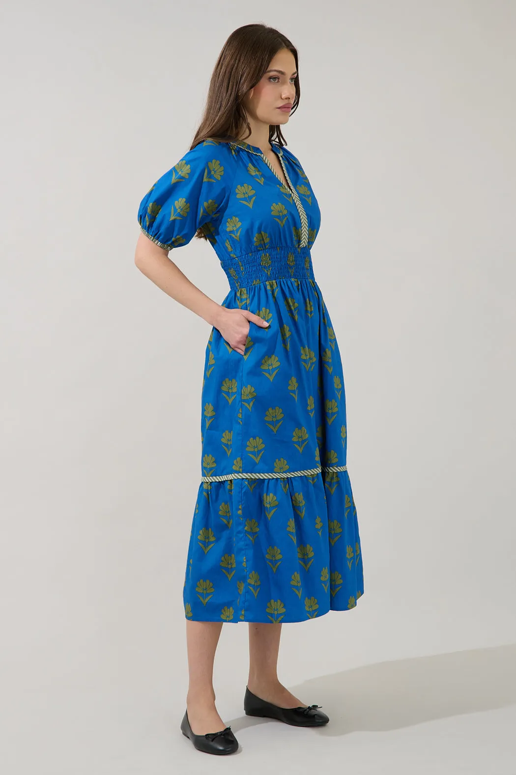 Jara Puff Sleeve Midi Dress Countryside sold by Sugarlips product image thumbnail 3