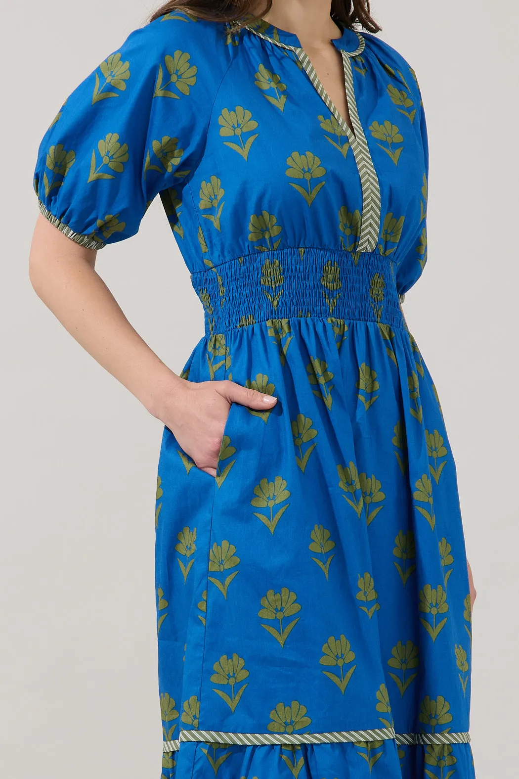 Jara Puff Sleeve Midi Dress Countryside sold by Sugarlips product image thumbnail 4