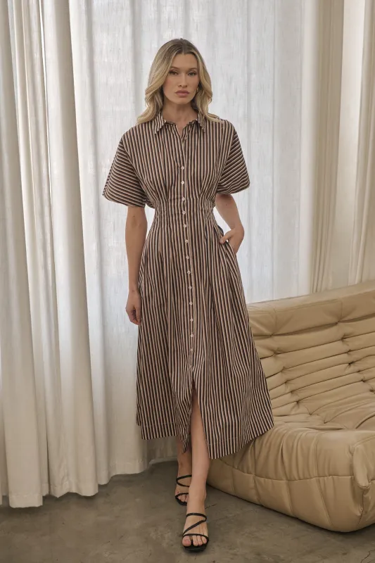 Wilderra Pleated Midi Dress Tiramisu made by Sugarlips