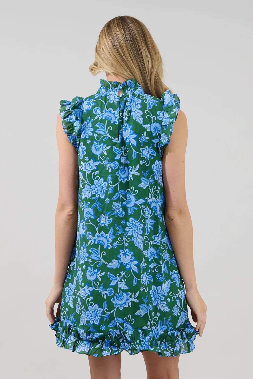 Damson Ruffle Shift Dress Cornflower sold by Sugarlips product image thumbnail 2