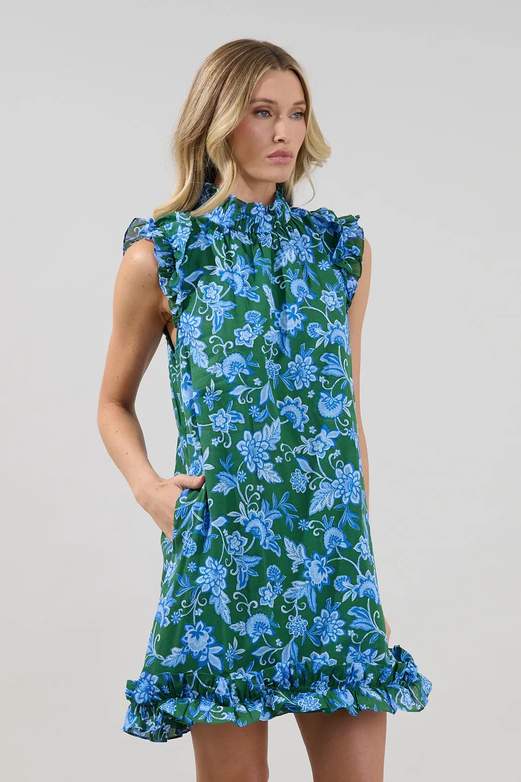 Damson Ruffle Shift Dress Cornflower sold by Sugarlips product image thumbnail 3