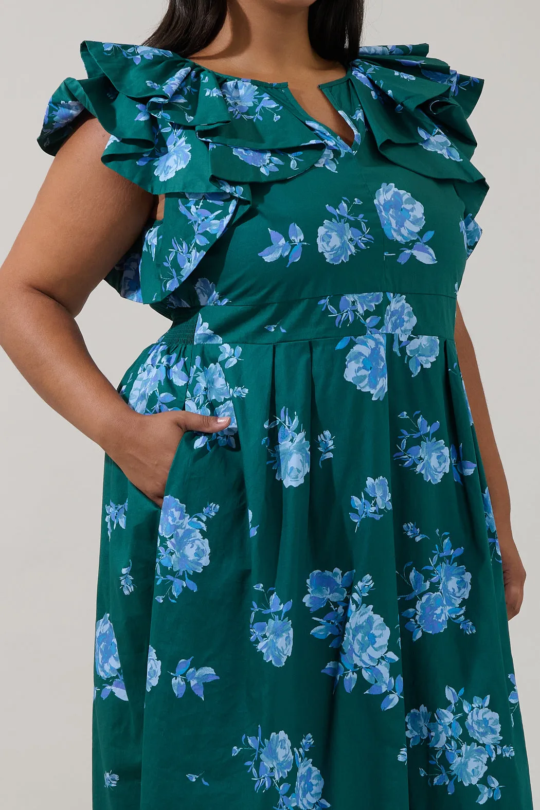 Santana Tie Back Midi Dress Denise Floral Curve sold by Sugarlips product image thumbnail 4