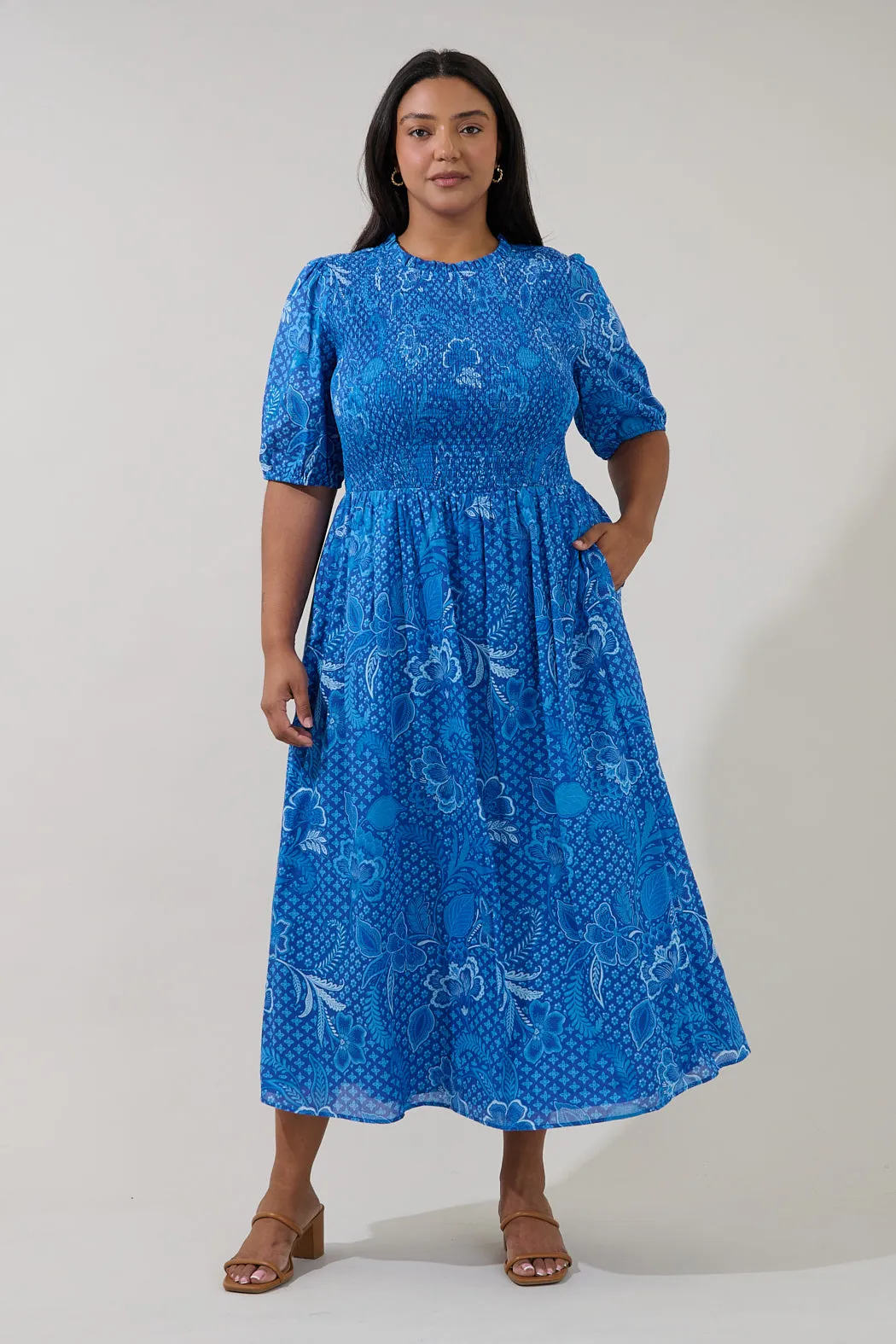 Bermy Smocked Maxi Dress Moonlit Curve sold by Sugarlips