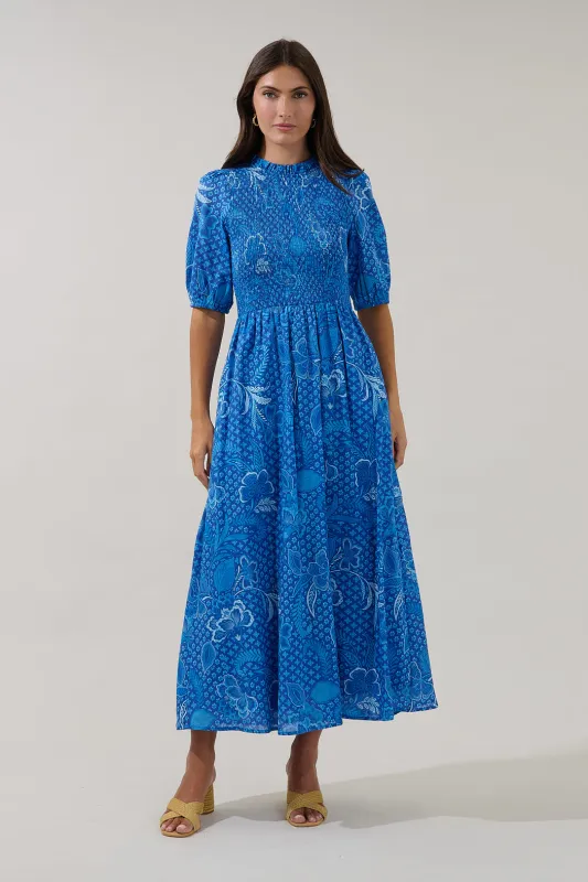 Bermy Smocked Maxi Dress Moonlit made by Sugarlips