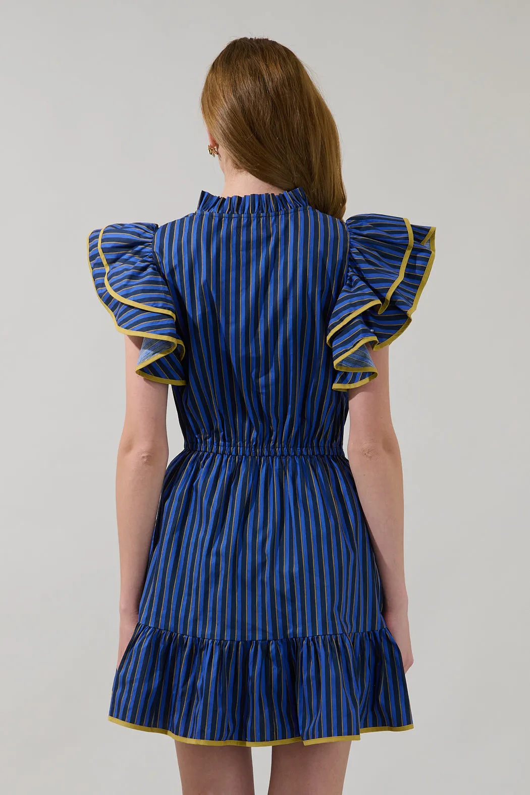Alina Ruffle Shift Mini Dress Stripe sold by Sugarlips product image thumbnail 2