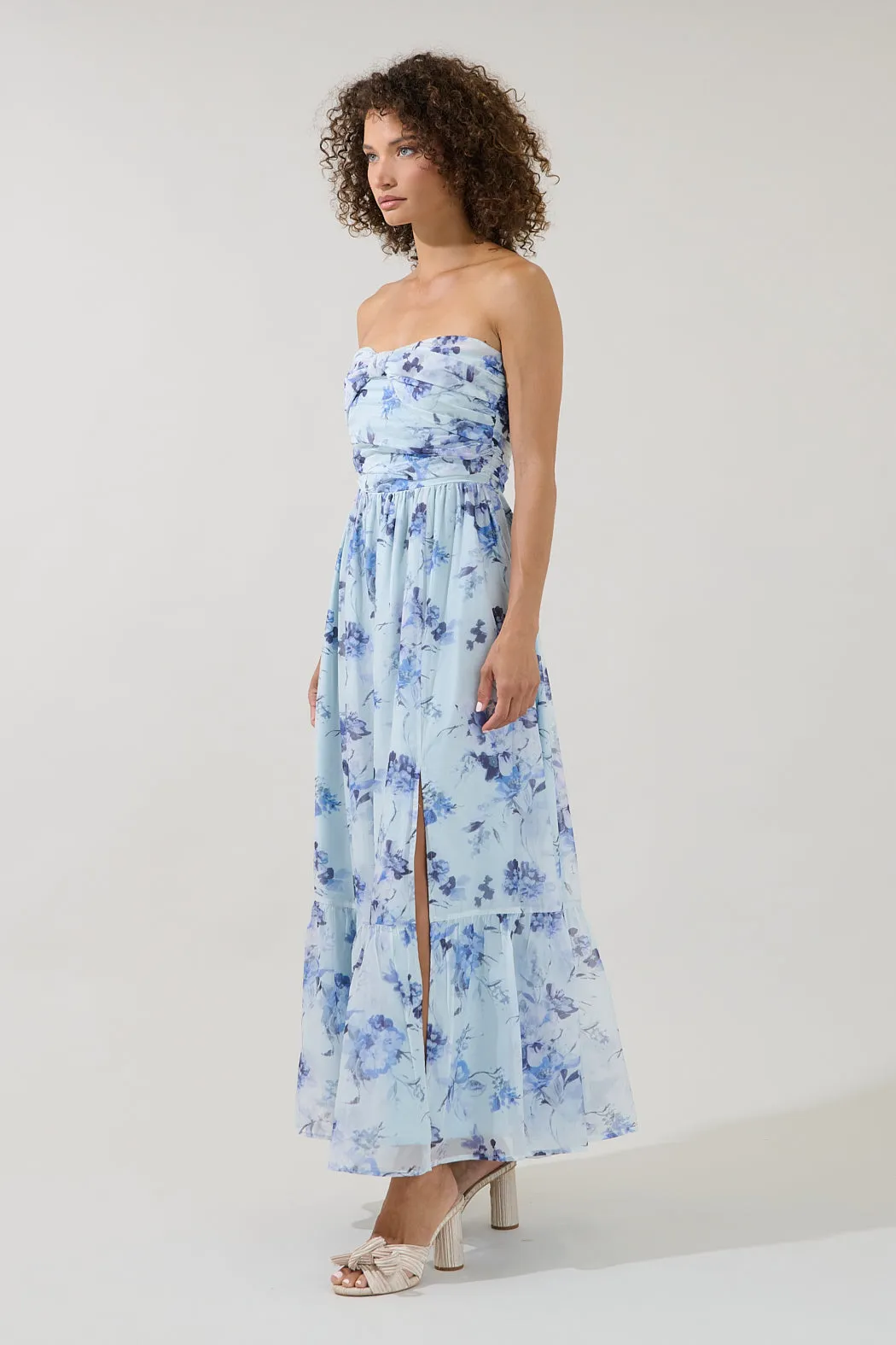 Delphinium Strapless Ruched Maxi Dress sold by Sugarlips product image thumbnail 3