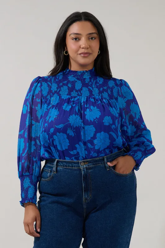 Sunnie Long Balloon Sleeve Top Midnight Curve made by Sugarlips