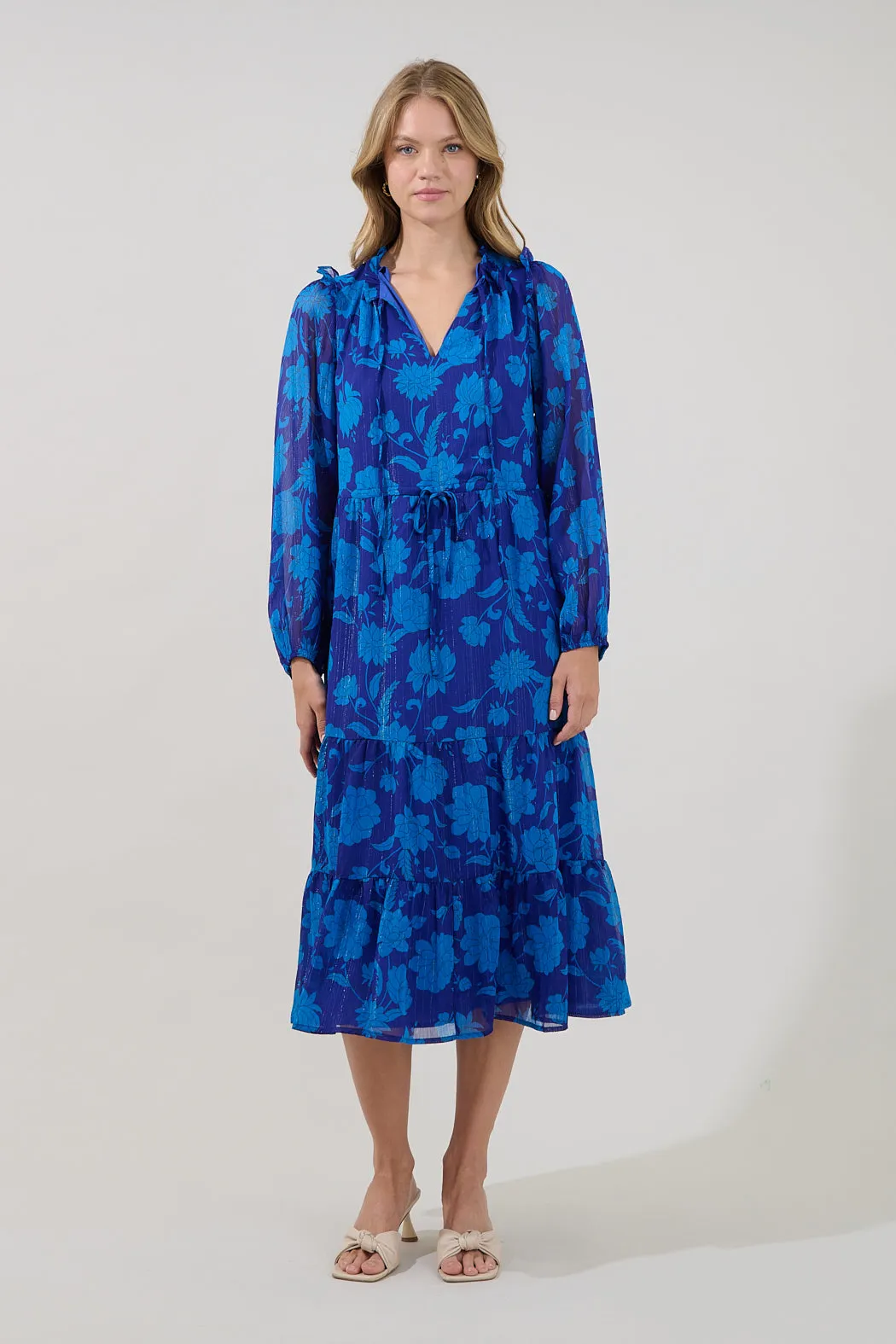 Kristen Tiered Midi Dress Midnight sold by Sugarlips product image thumbnail 5