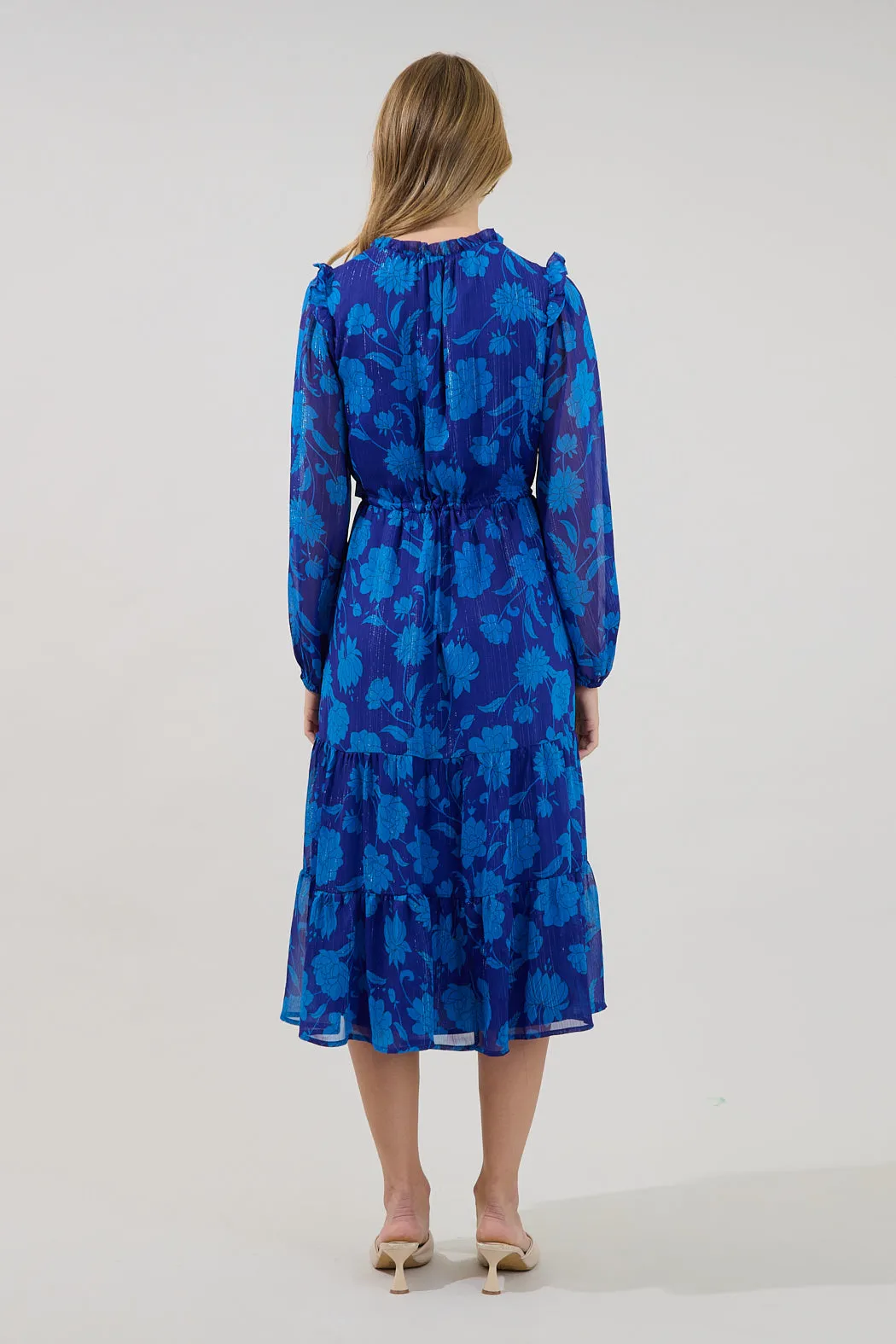Kristen Tiered Midi Dress Midnight sold by Sugarlips product image thumbnail 2