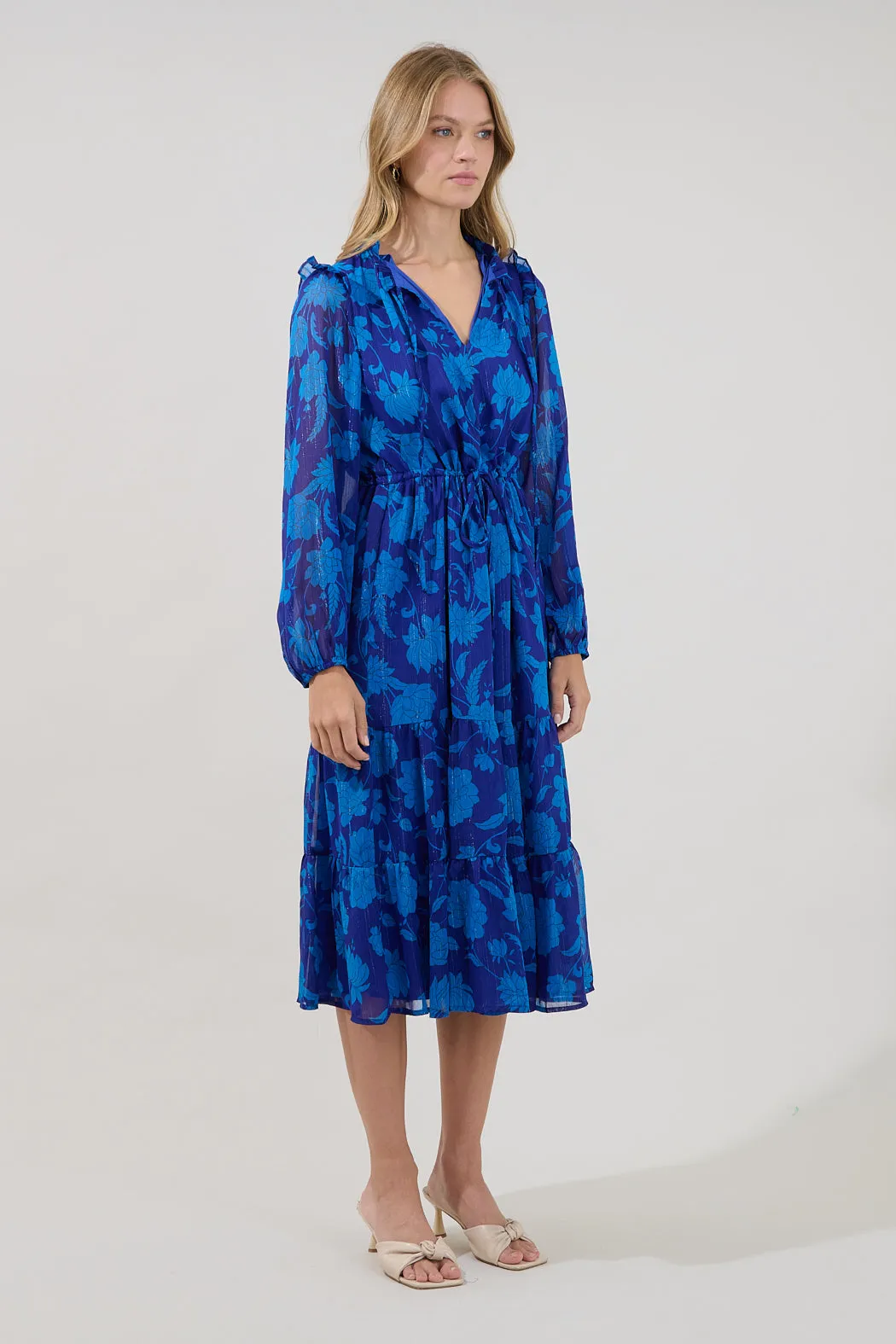 Kristen Tiered Midi Dress Midnight sold by Sugarlips product image thumbnail 3