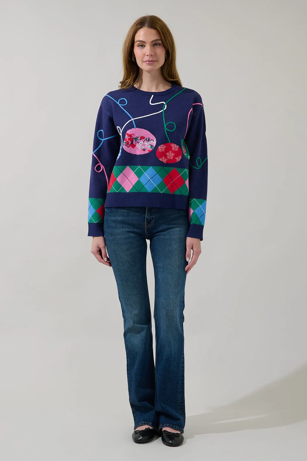 Deck The Halls Long Sleeve Sweater sold by Sugarlips product image thumbnail 4