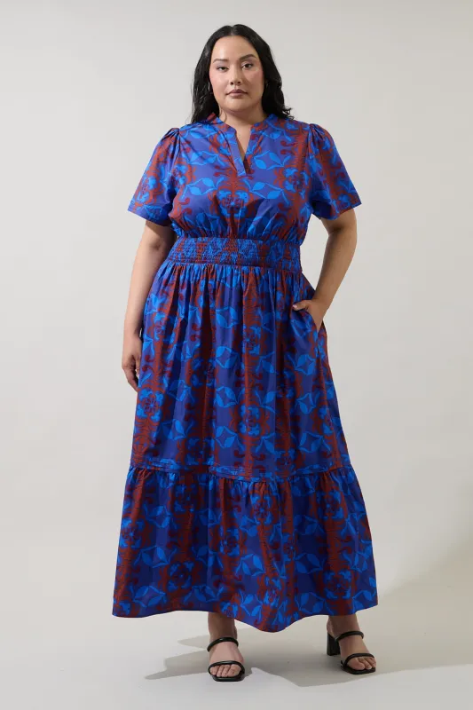 Belraj Poplin Maxi Dress Baroque Curve made by Sugarlips