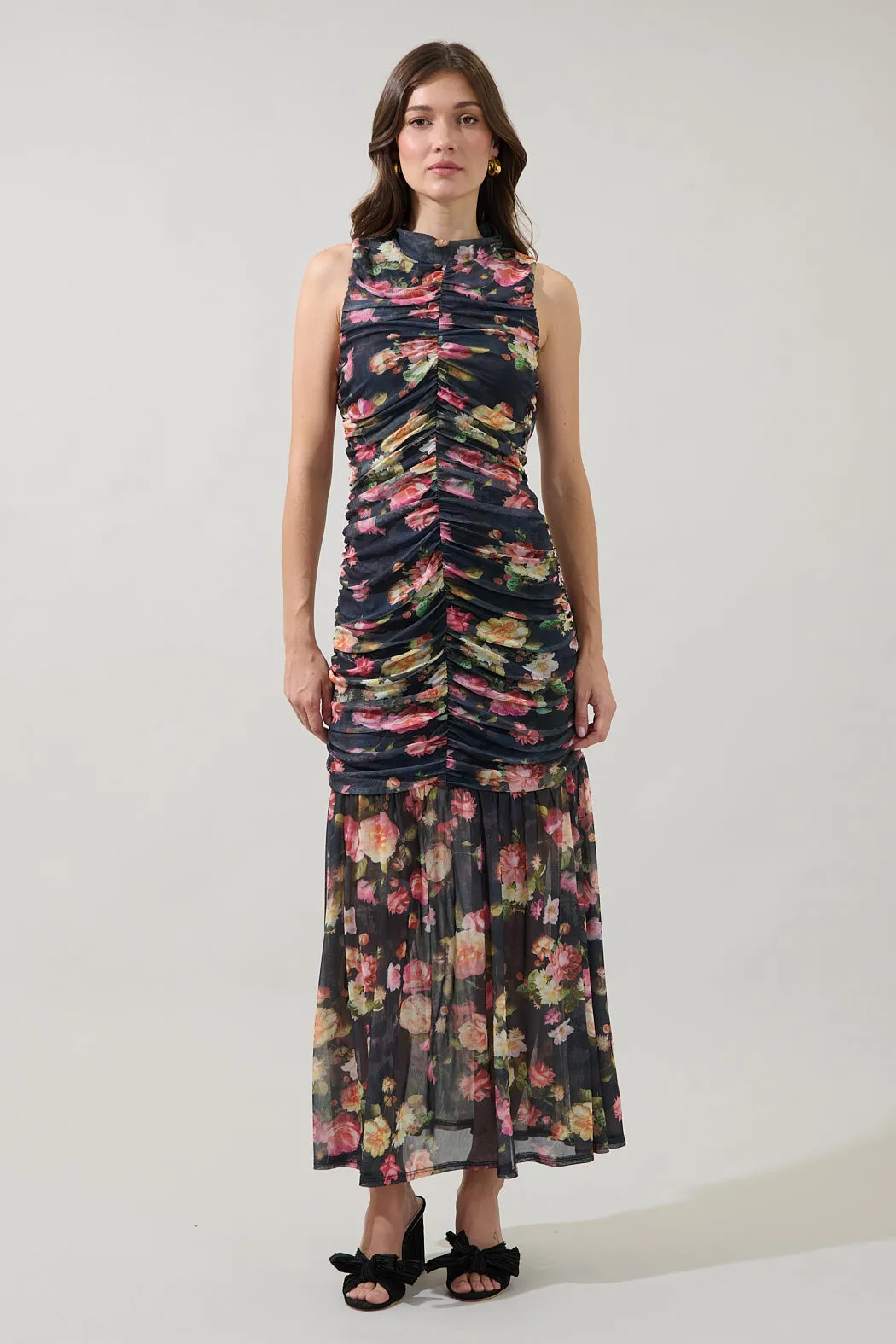 Helen Ruched Mesh Mermaid Maxi Dress sold by Sugarlips
