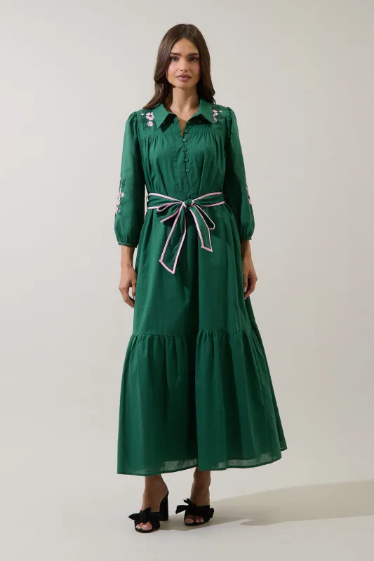 Berline Embroidered Midi Dress made by Sugarlips