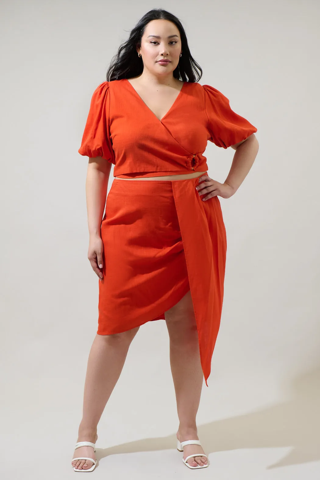 Bet On You Asymmetrical Midi Skirt Curve sold by Sugarlips product image thumbnail 4