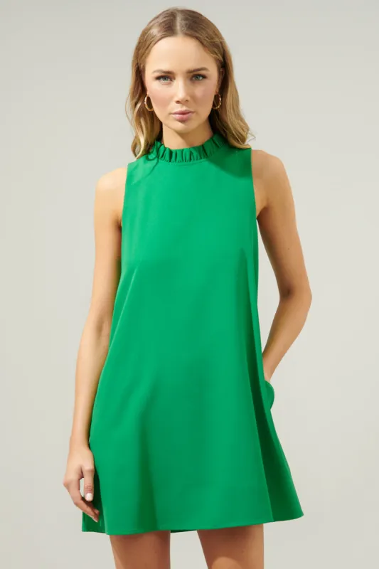Benson Trapeze Mock Neck Mini Dress made by Sugarlips