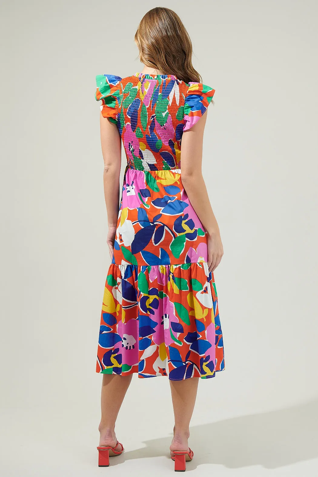 Jolene Abstract Marisol Tiered Mini Dress sold by Sugarlips product image thumbnail 5