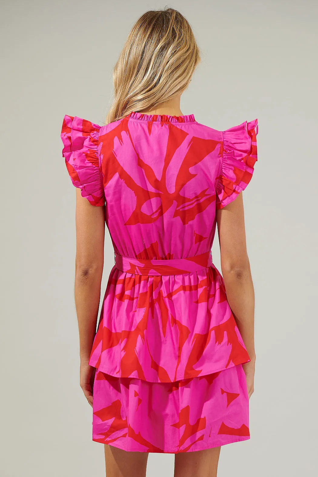 Jolene Abstract Marisol Tiered Mini Dress sold by Sugarlips product image thumbnail 2