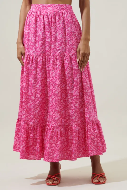 Pink Palisades Yaelle Flowy Maxi Skirt sold by Sugarlips