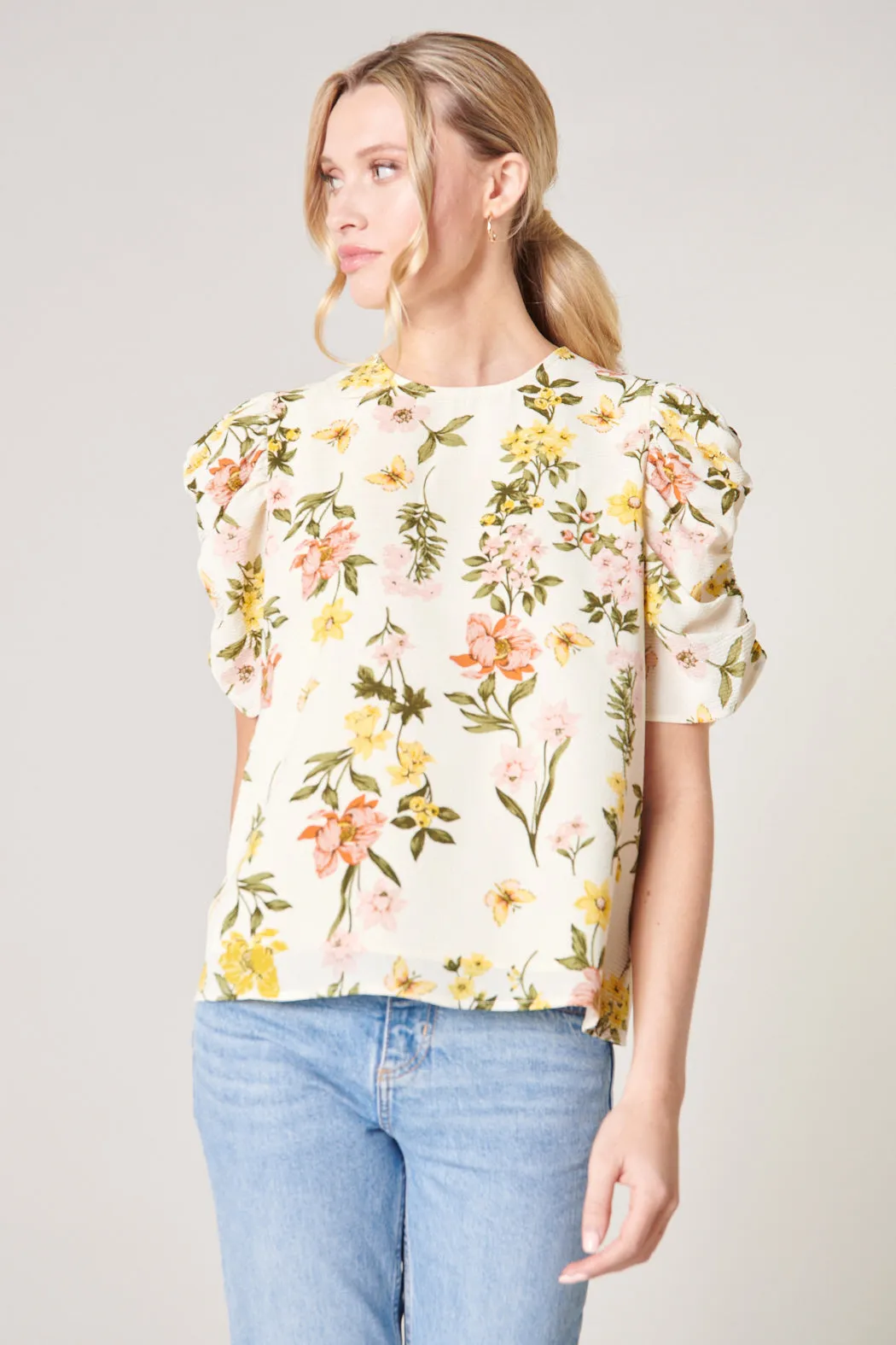 Ashlynn Floral Puff Sleeve Blouse sold by Sugarlips product image thumbnail 5