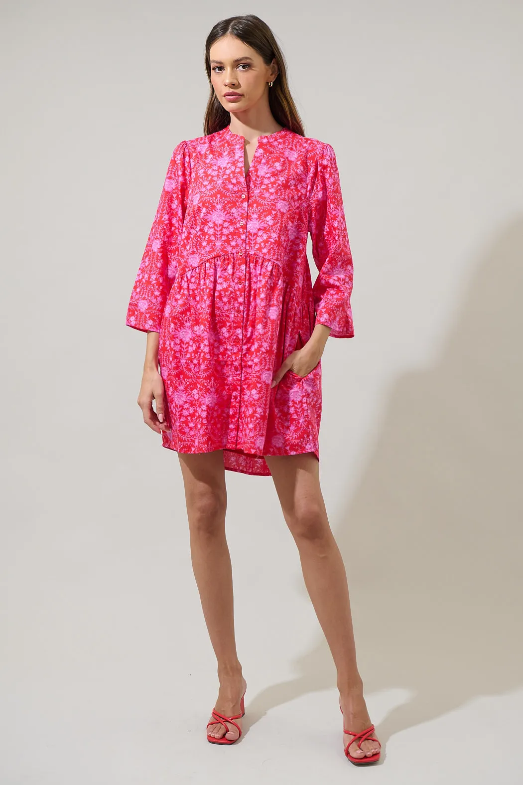Cecy Floral Brie Button Down Dress sold by Sugarlips product image thumbnail 5