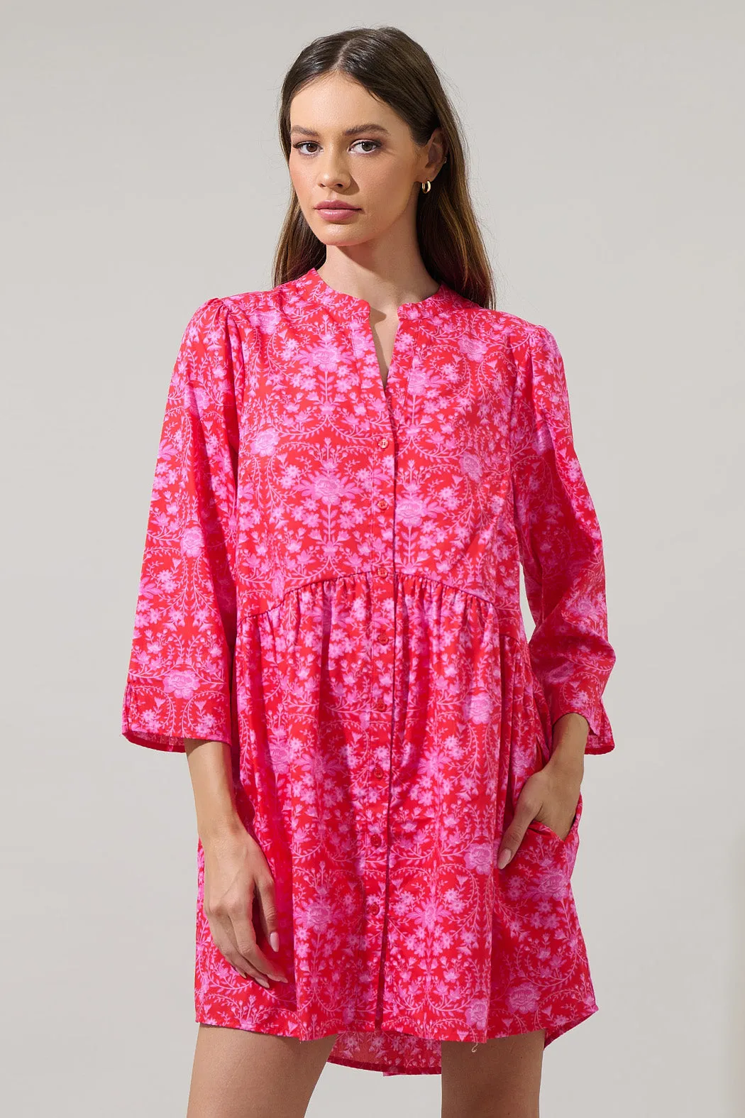 Cecy Floral Brie Button Down Dress sold by Sugarlips product image thumbnail 2