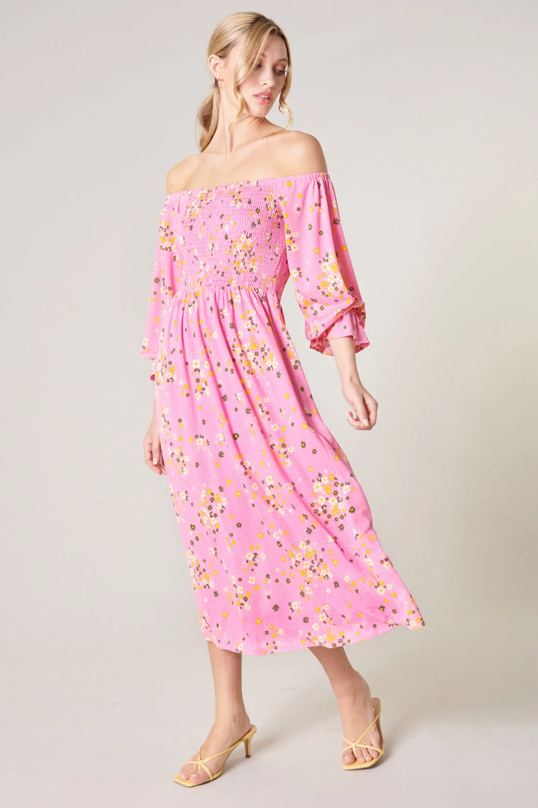 Spring Dream Denni Smocked Midi Dress sold by Sugarlips product image thumbnail 4