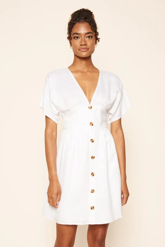 Shelby White Kimono Sleeve Dress sold by Sugarlips