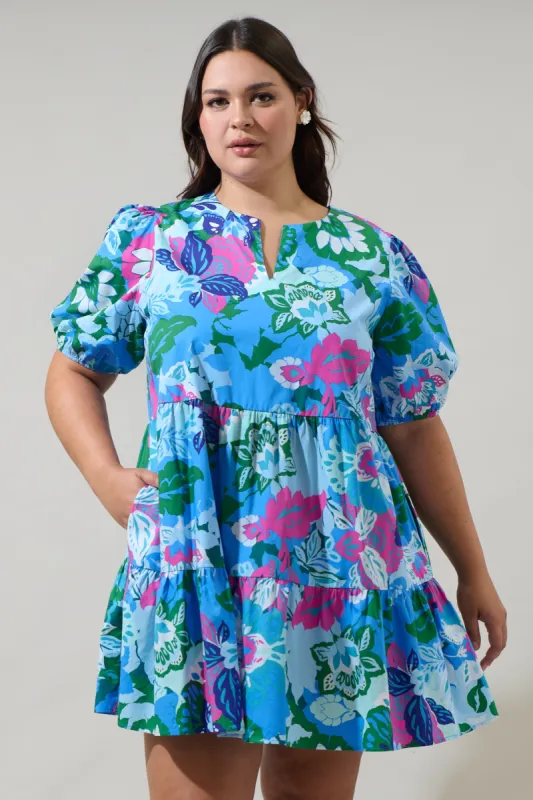 Lavera Floral Maine Poplin Mini Dress Curve sold by Sugarlips